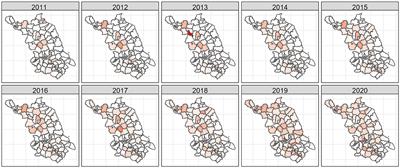 Distribution of hepatitis C virus in eastern China from 2011 to 2020: a Bayesian spatiotemporal analysis